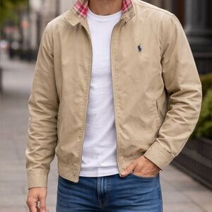 Men's beige Ralph Lauren Polo Bomber Jacket